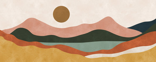 Terracotta Dunes and Golden Sun Wall Mural