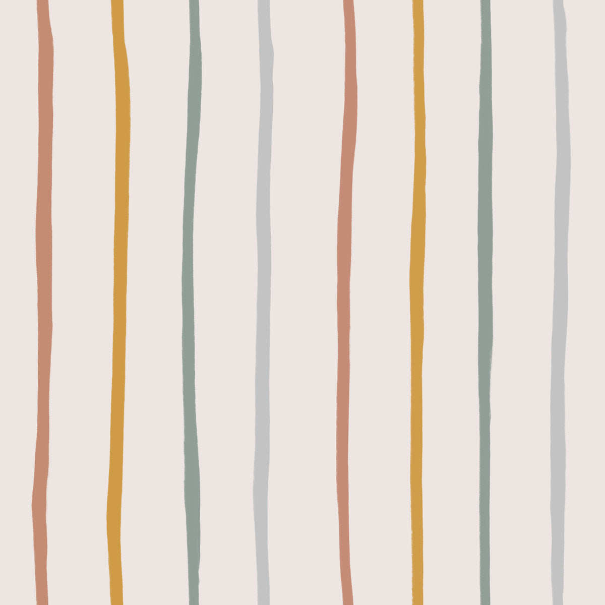 Whimsical Hand Drawn Vertical Stripes Wallpaper⁠ in your room