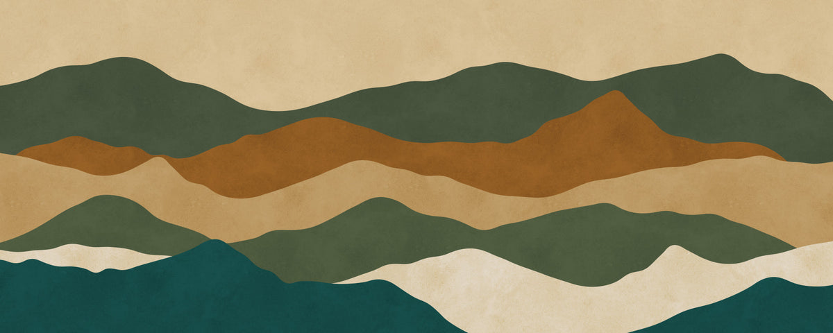 Abstract Earthy Mountain Range Layers Wall Mural in your room — zoomed
