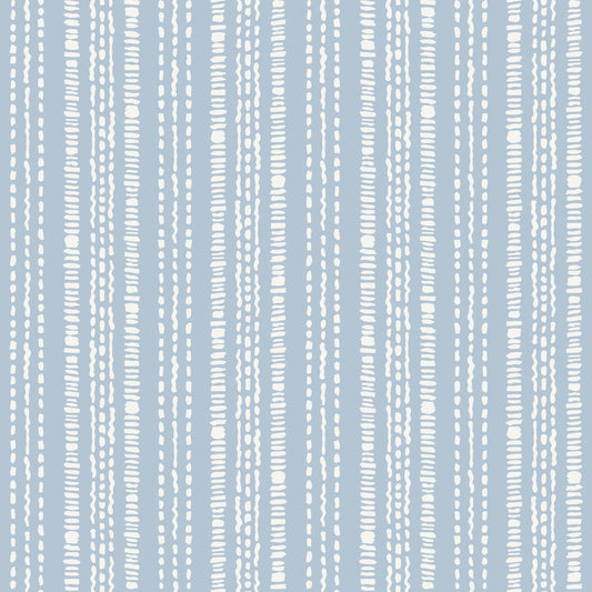 Cream and Indigo Linear Pattern Wallpaper⁠