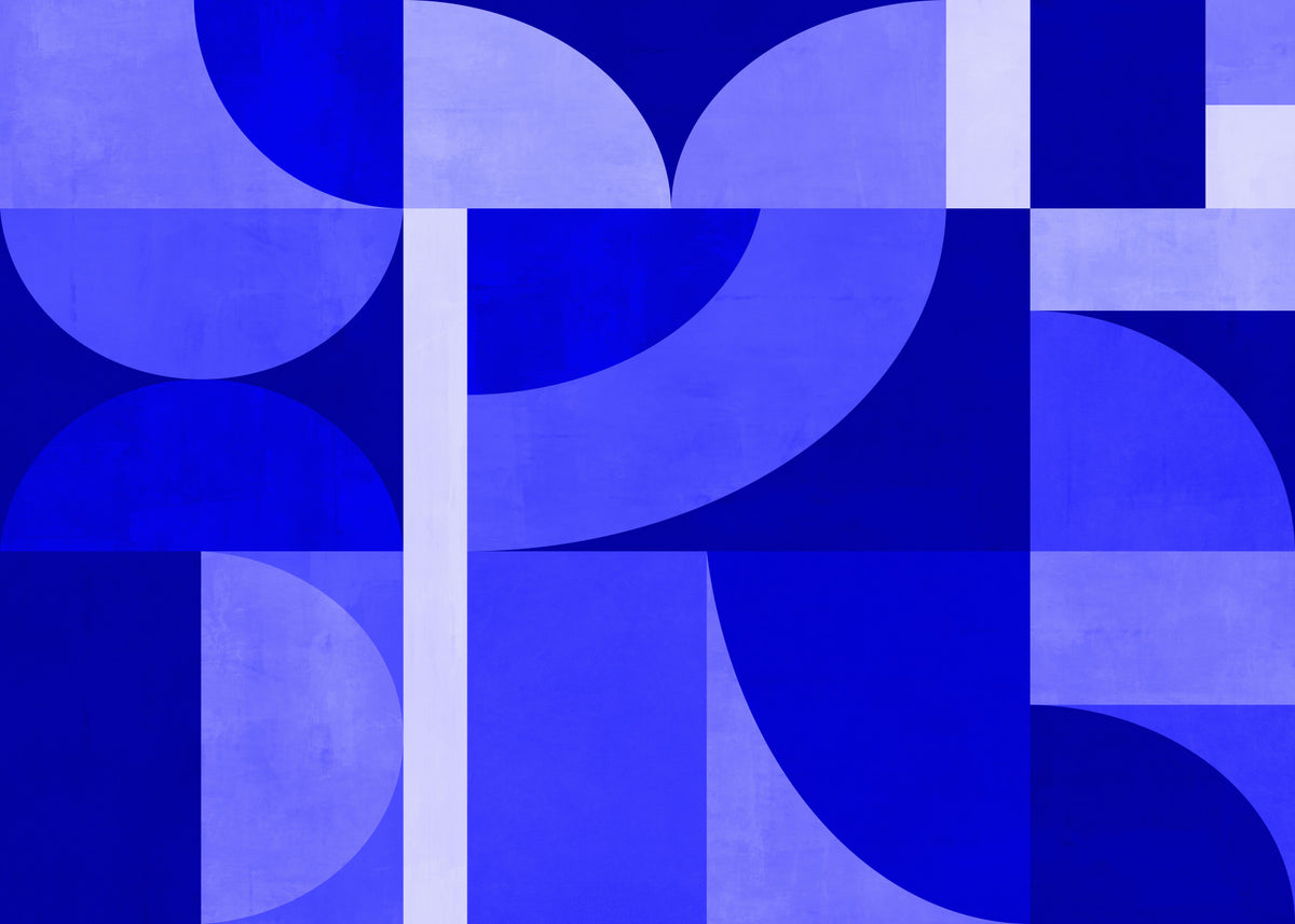 Mid-century blue Wall Mural
