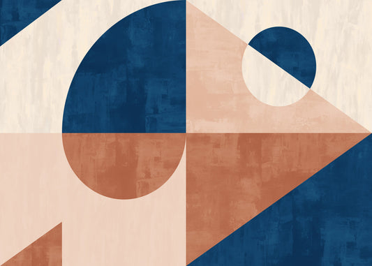 Mid-Century Abstract Geometric Shapes Wall Mural