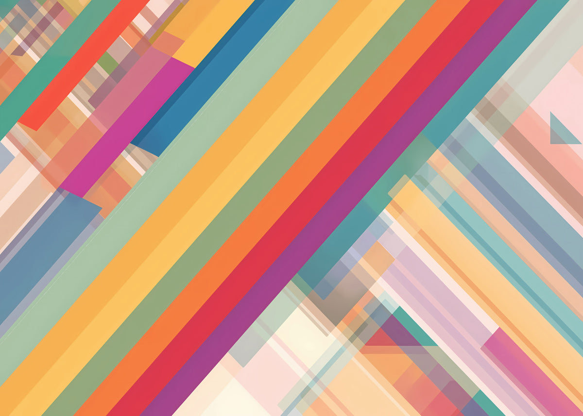 Vibrant Diagonal Stripes Abstract Wall Mural
