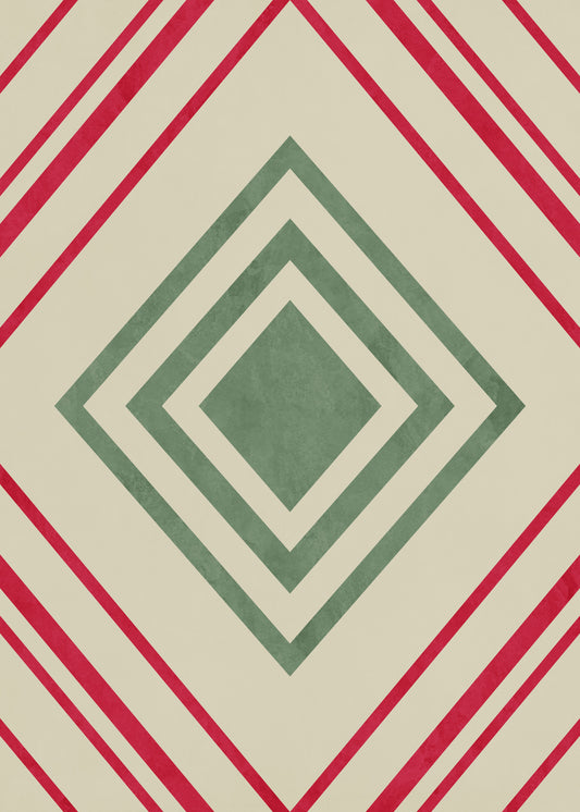 Diamond-Shaped Geometric Lines Wall Mural