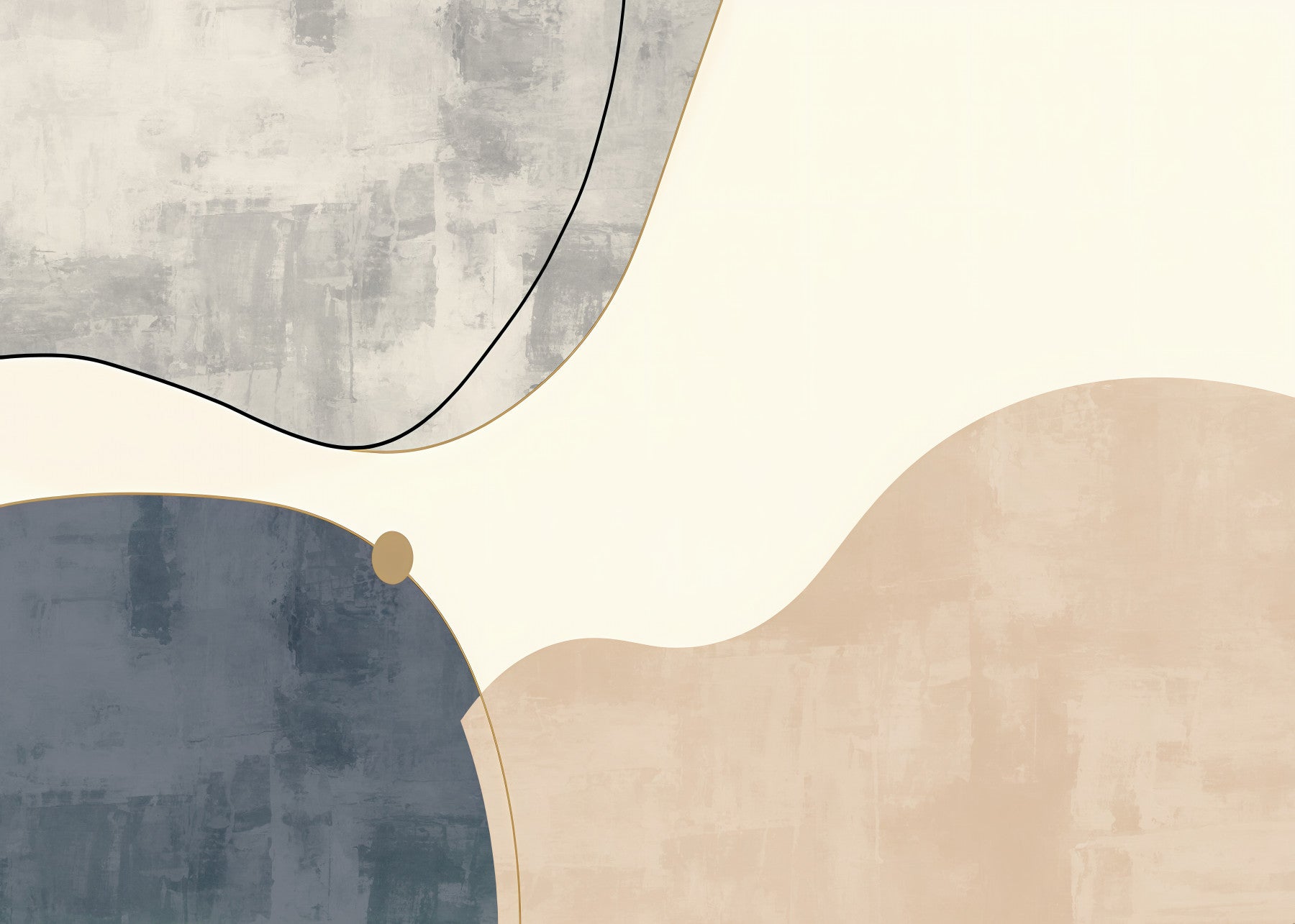 Minimalist Geometric Art with Soft Curves Wall Mural