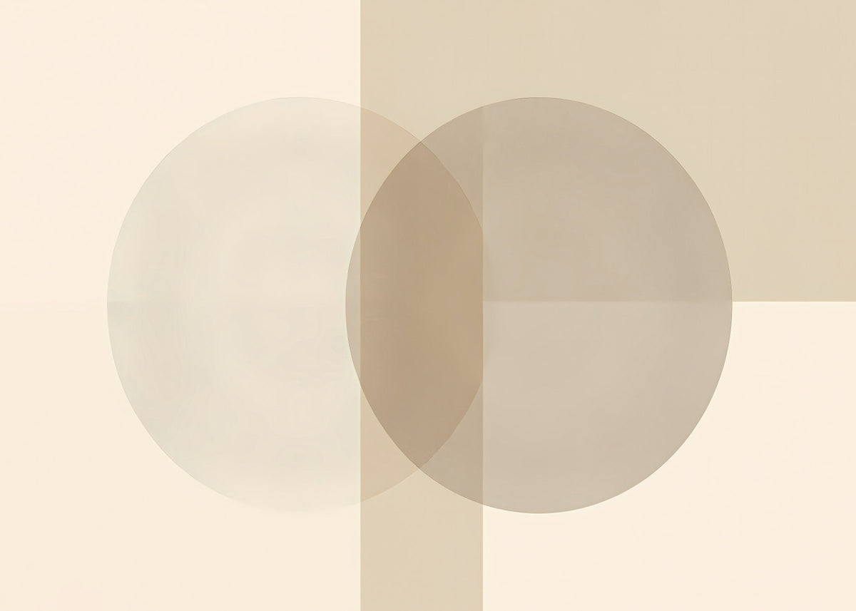 Minimalist circles in soft beige tones wall mural in your room