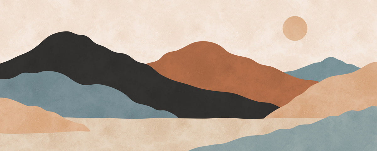 Minimalist Desert Mountain Vista Wall Mural in your room — zoomed
