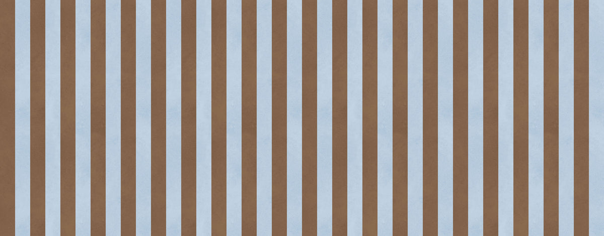 Sky Blue and Earthy Brown Stripes Wall Mural