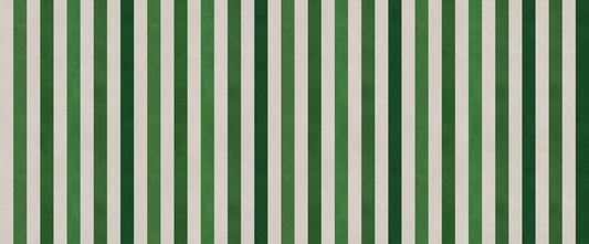 Emerald and Cream Vertical Stripes Wall Mural