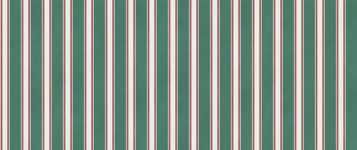 Classic Emerald Stripe Pattern Wall Mural in your room — zoomed