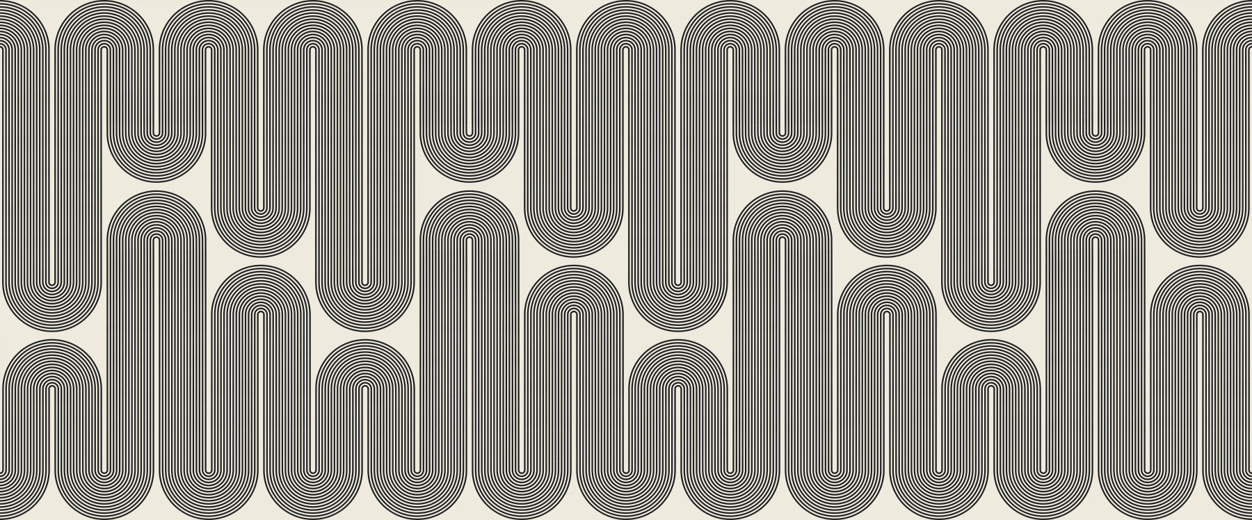 Monochromatic Geometric Waves Wall Mural