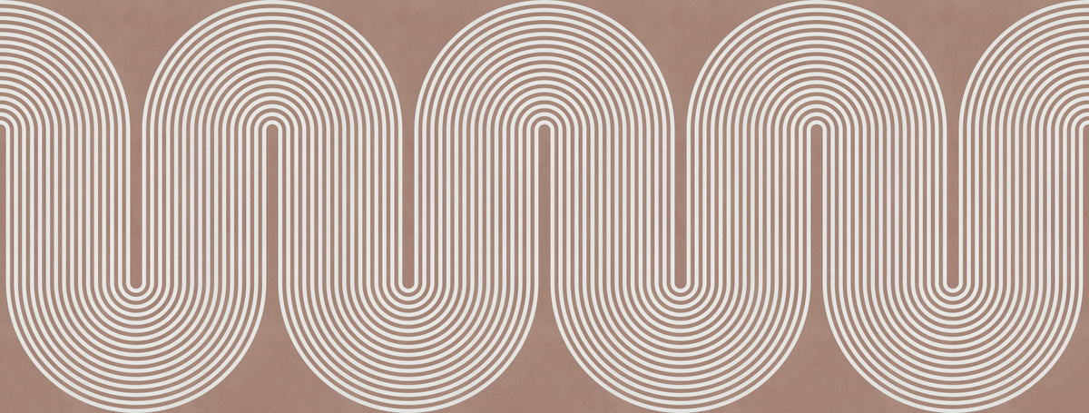 Minimalist Terracotta Wavy Line Pattern Wall Mural in your room