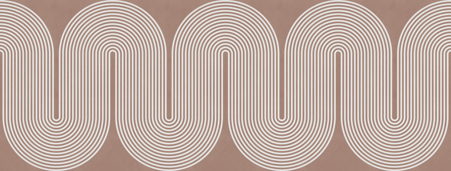 Minimalist Terracotta Wavy Line Pattern Wall Mural