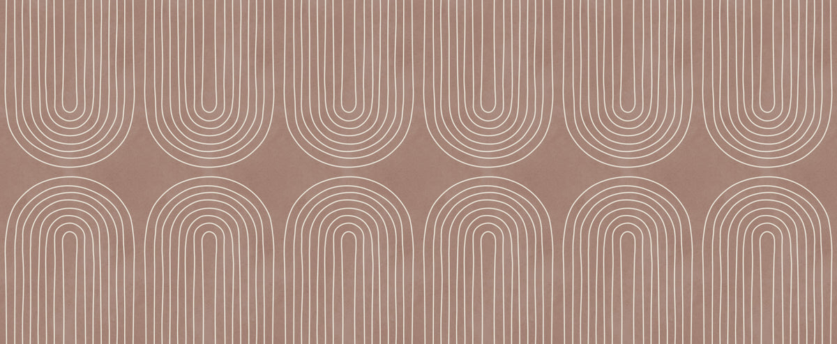 Terracotta Arched Line Motif Wall Mural in your room — zoomed
