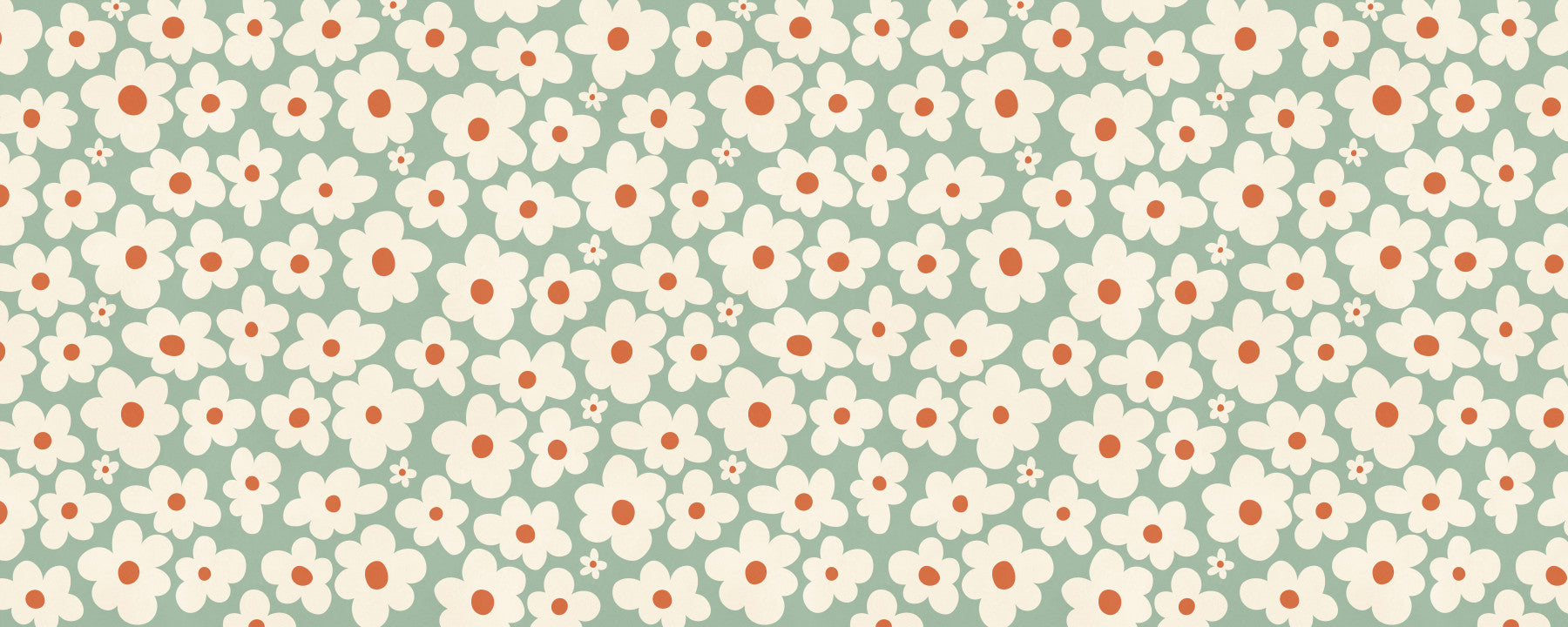 Retro Daisy Meadow Wall Mural