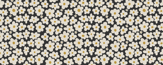 Retro Floral Bloom Pattern Wall Mural