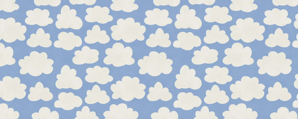 Dreamy Sky Clouds Pattern Wall Mural in your room