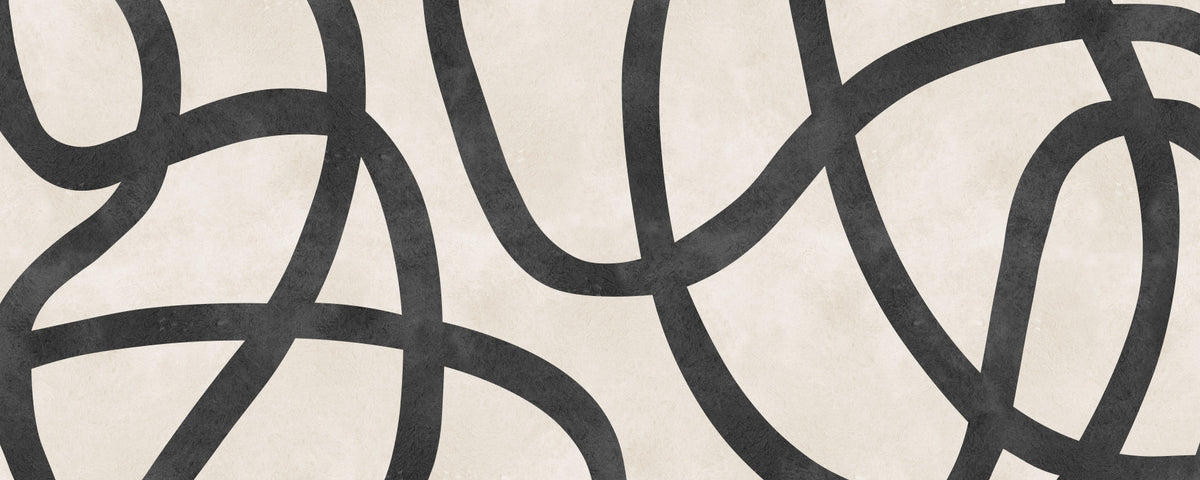Monochrome Sculptural Loops Wall Mural in your room — zoomed