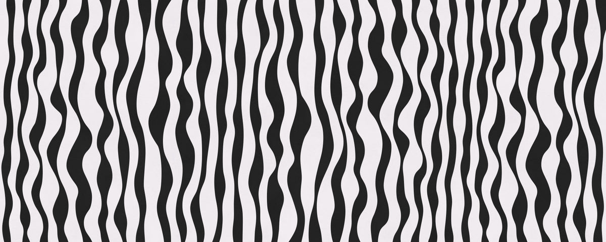 Monochrome Wavy Stripe Design Wall Mural in your room