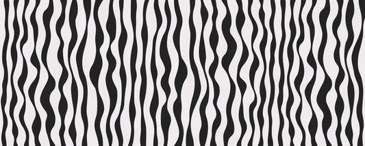 Monochrome Wavy Stripe Design Wall Mural