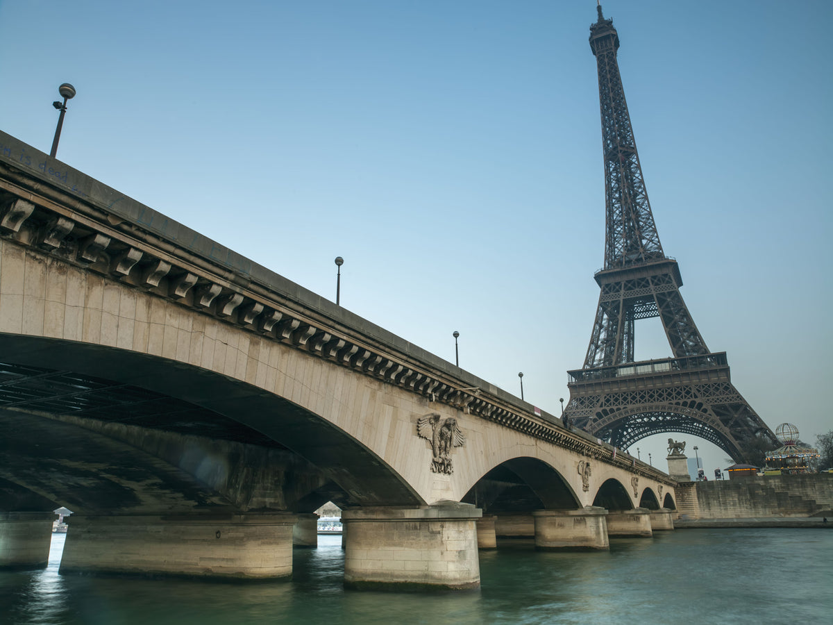 Parisian Riverside Landmark Wall Mural in your room — zoomed
