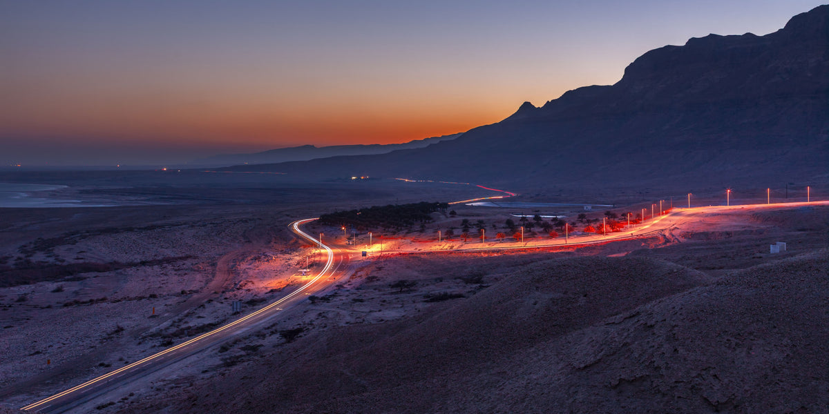 Desert Highway Sunset Horizon Wall Mural
