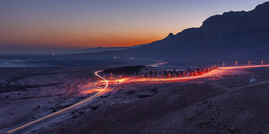 Desert Highway Sunset Horizon Wall Mural