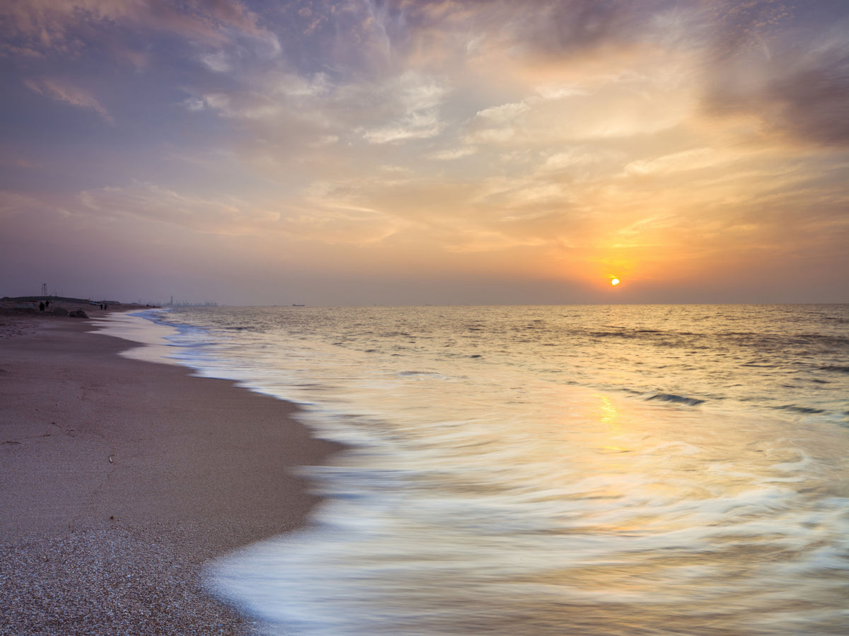 Golden Hour Coastal Horizon Wall Mural