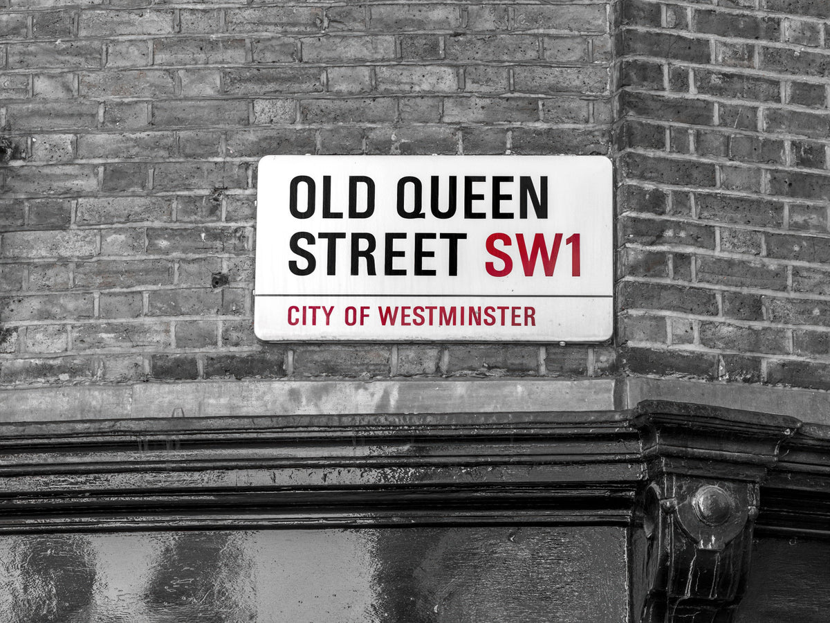 London Landmark Street Sign Wall Mural in your room — zoomed