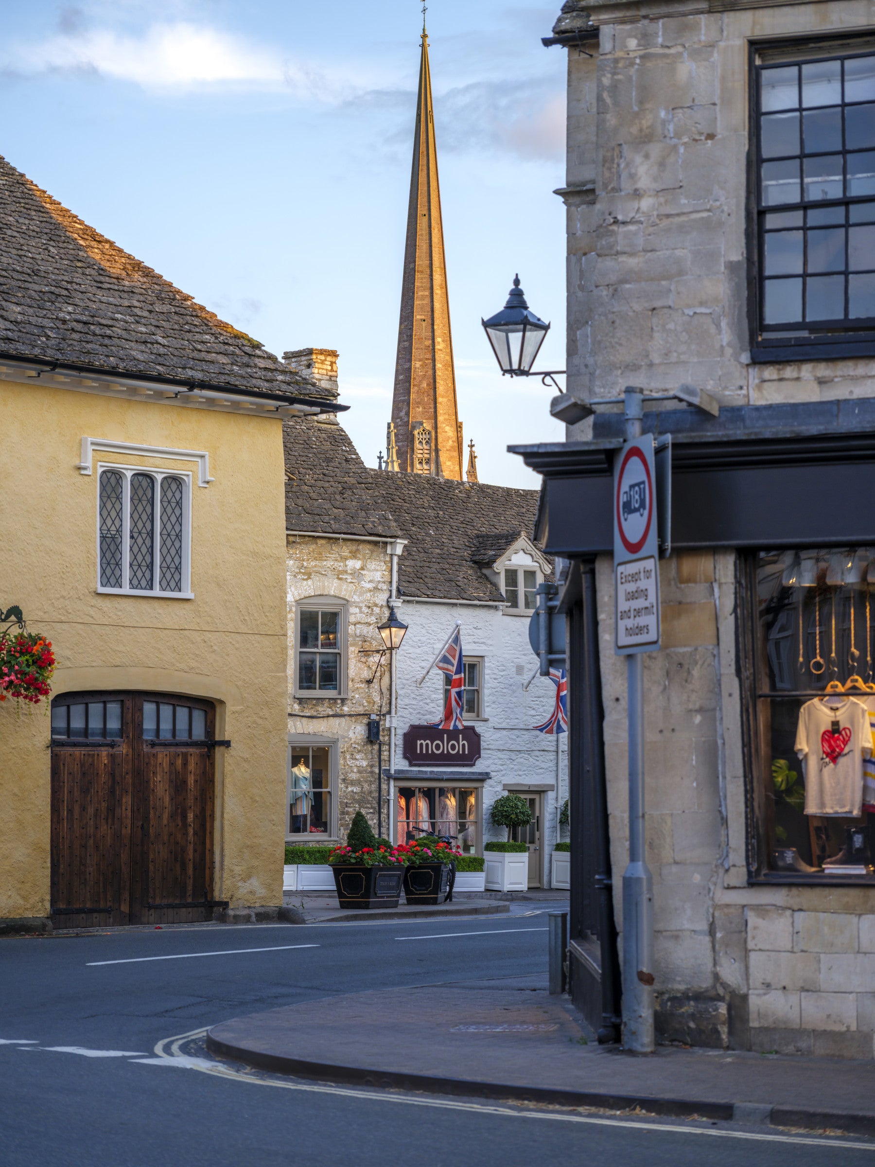 Old English Market Town Streetscape Wall Mural