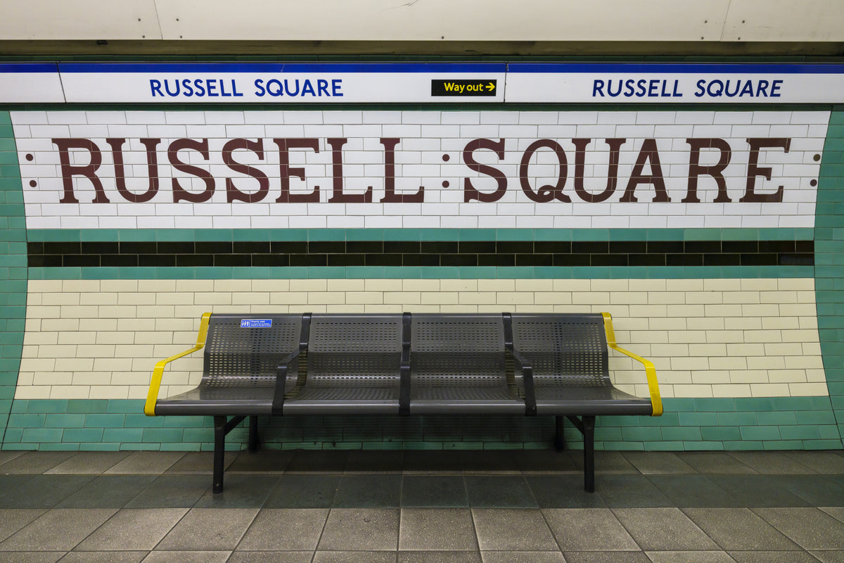 London Underground Heritage Subway Station Sign Wall Mural in your room — zoomed