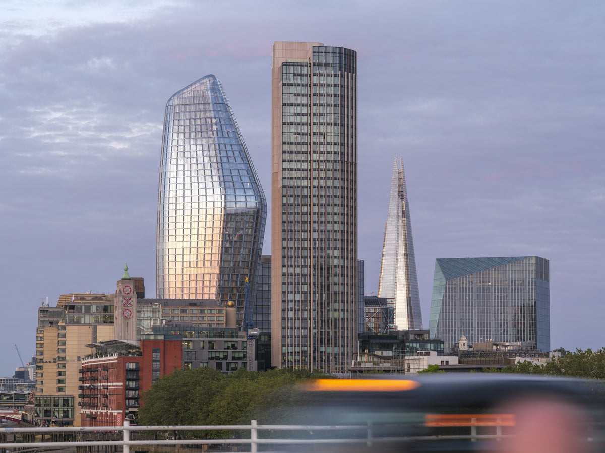London Metropolitan Skyline Vista Wall Mural in your room — zoomed