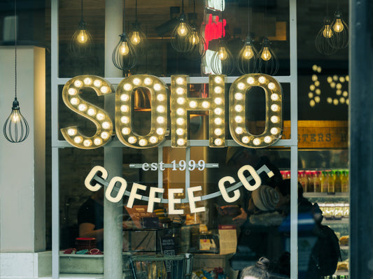 Urban Coffee House Neon Sign Wall Mural