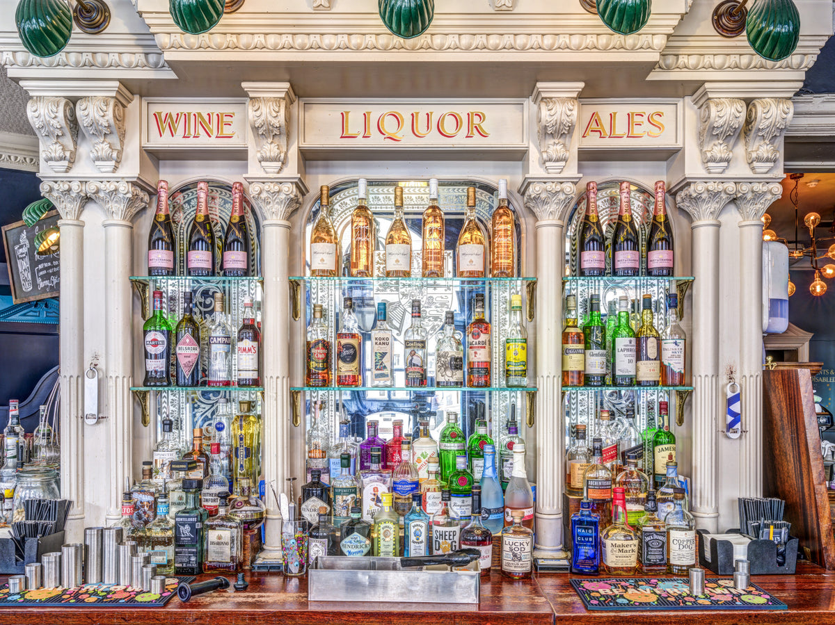 Classic Tavern Back Bar Display Wall Mural in your room