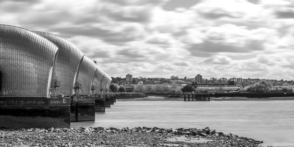 Thames Flood Barrier View Wall Mural in your room