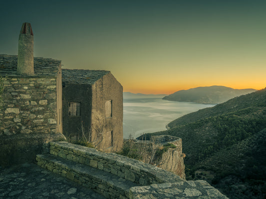 Mediterranean Cliffside Haven Wall Mural