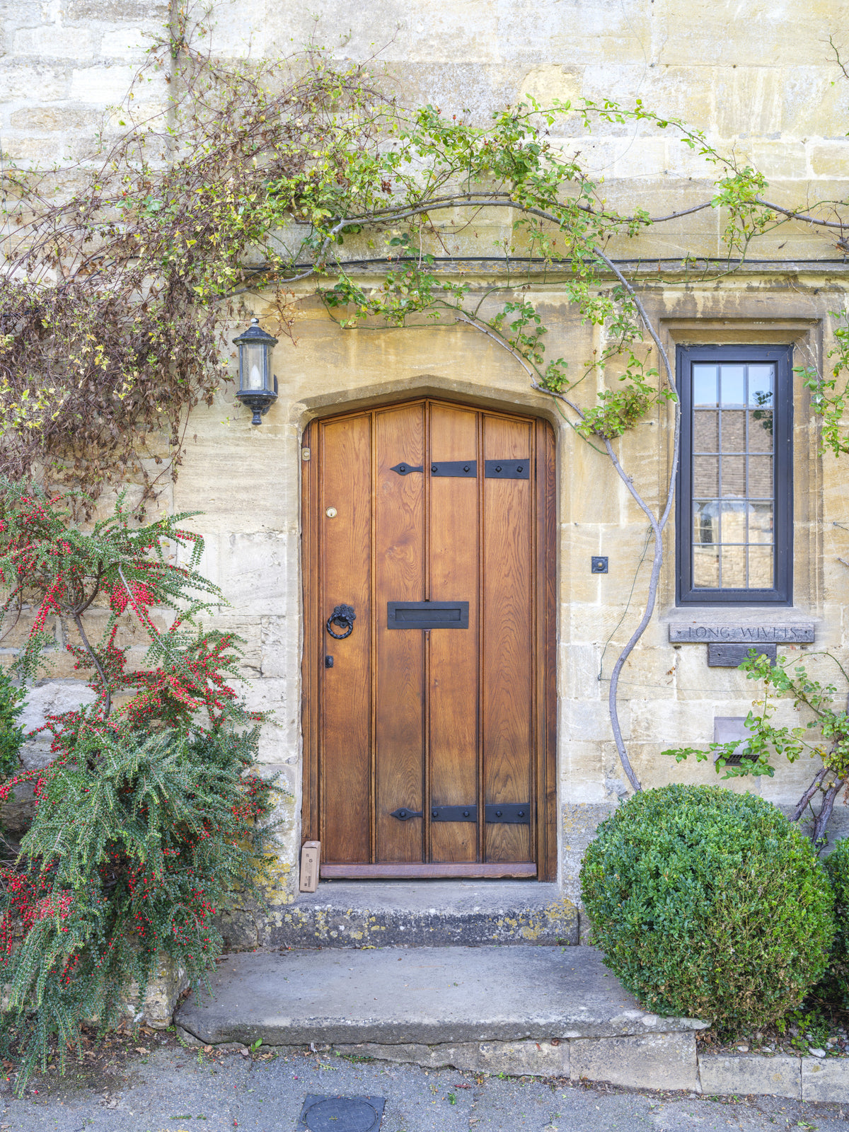 Cotswold Stone Cottage Entrance Wall Mural in your room — zoomed