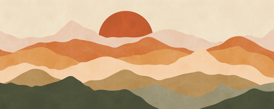 Minimalist Sunset Peaks Wall Mural