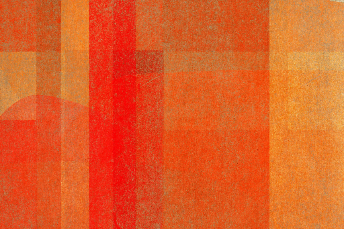 Fiery Sunset Abstract Geometry Wall Mural