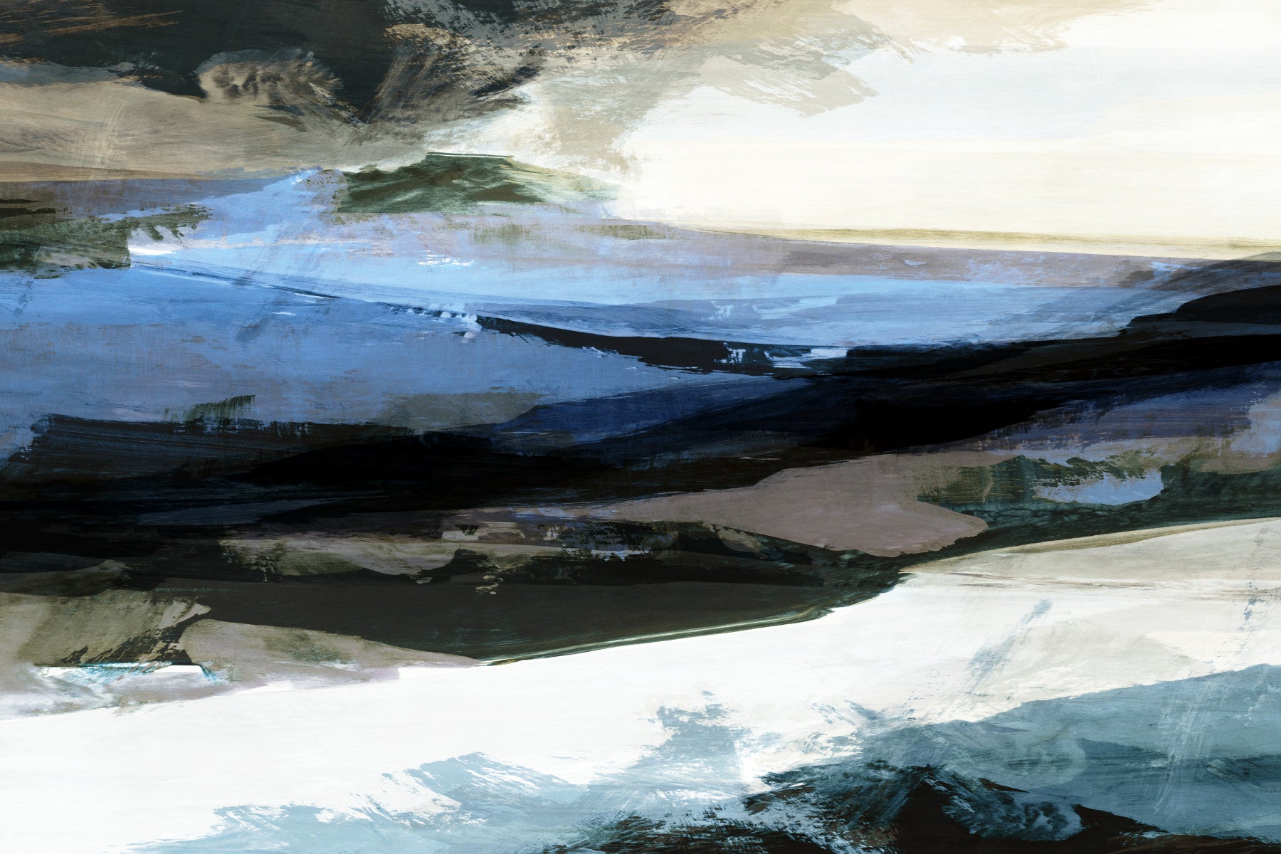 Abstract Horizon Brushstrokes Wall Mural