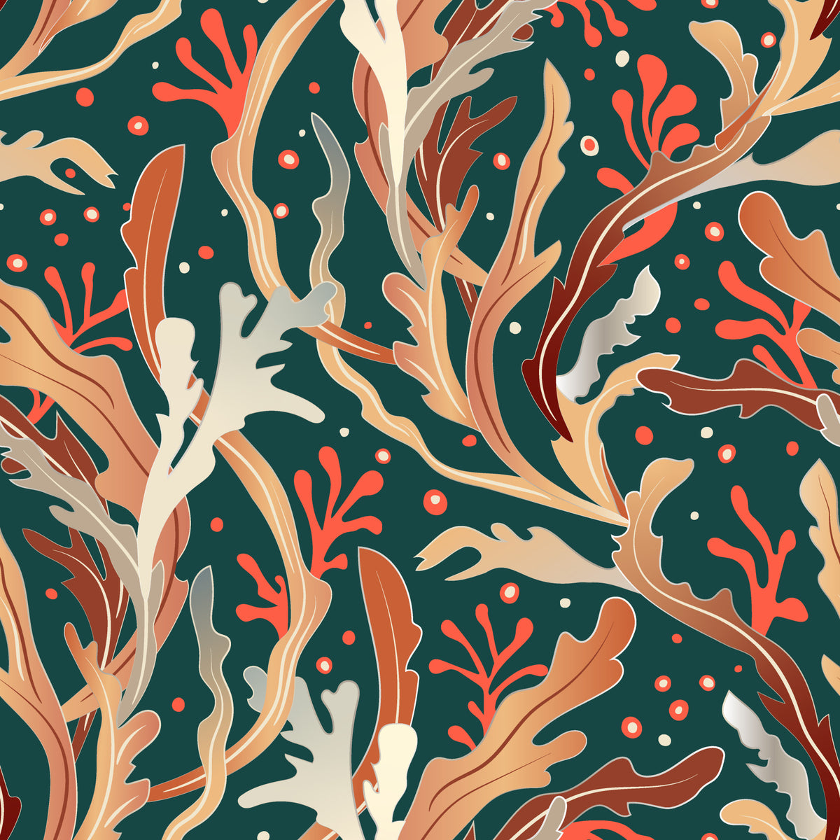 Abstract Seaweed Foliage Wallpaper⁠