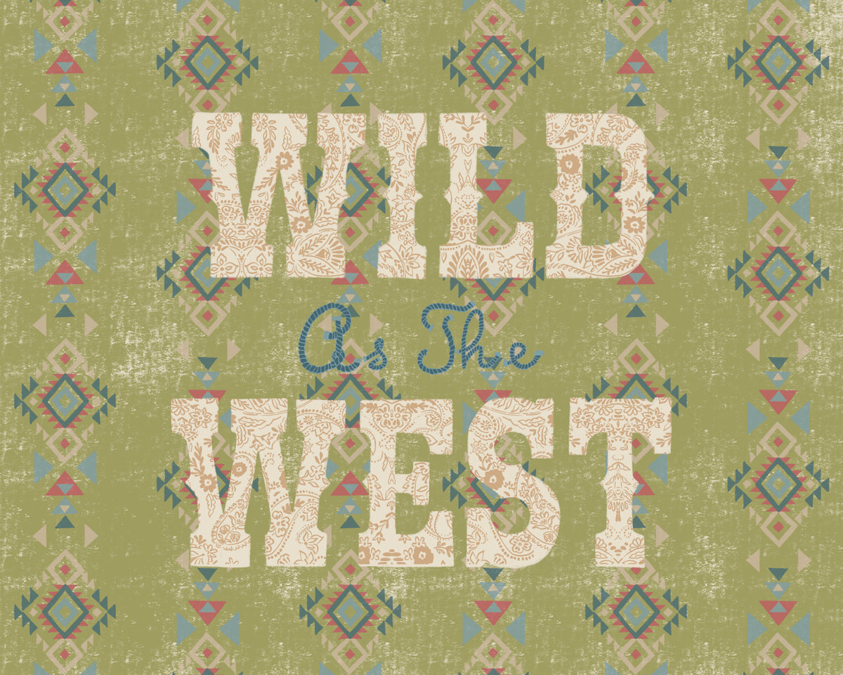 Western Folklore Script Pattern Wall Mural