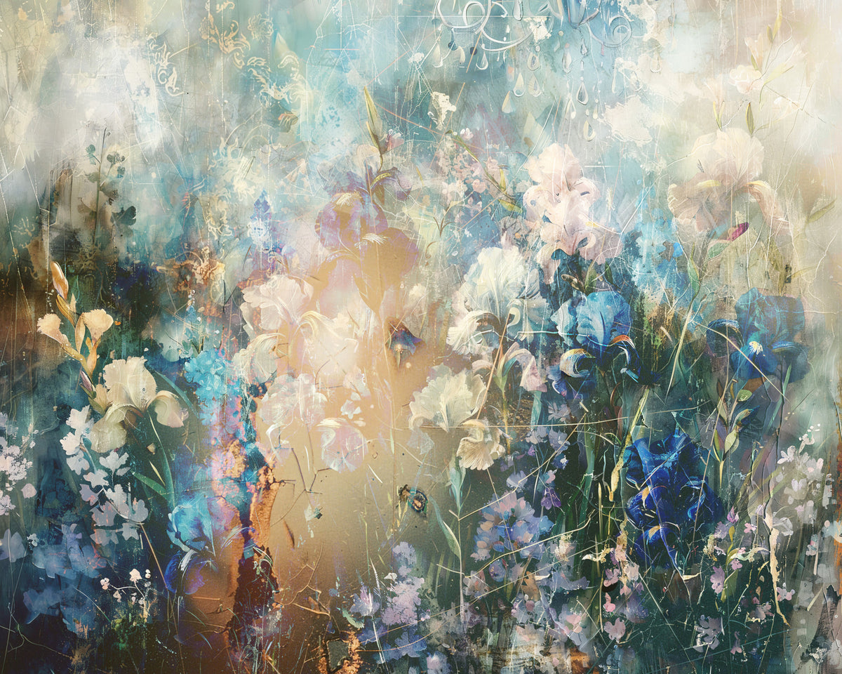 Ethereal Meadow Bloom Wall Mural in your room — zoomed