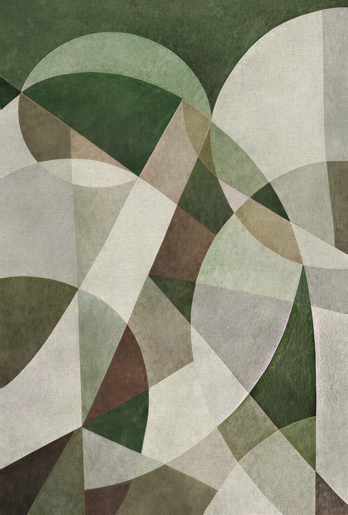 Geometric Intersection Sage Canvas Wall Mural in your room