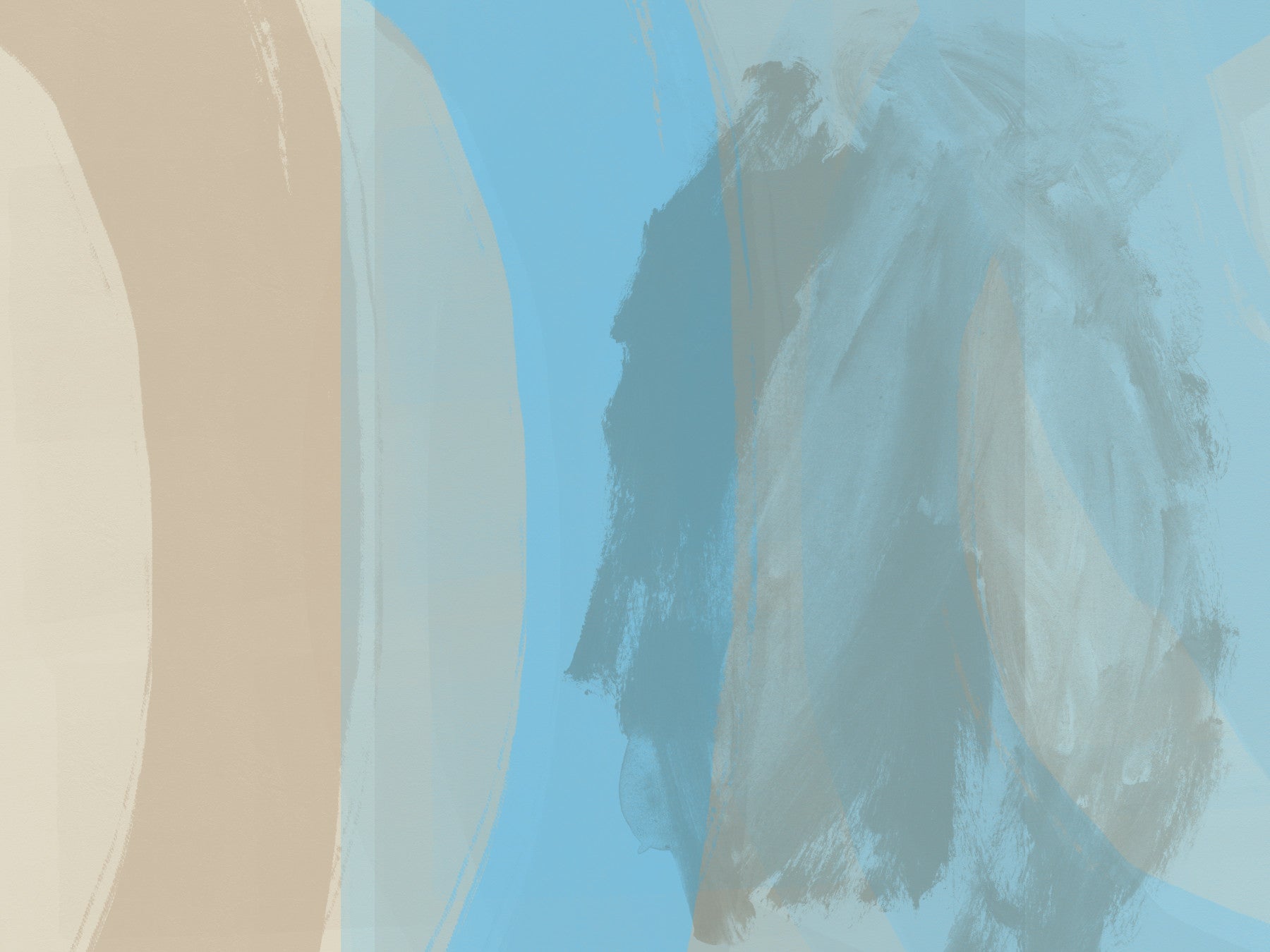 Bedroom Abstract Coastal Blue Layers Wall Mural with layered blue artwork GD11251