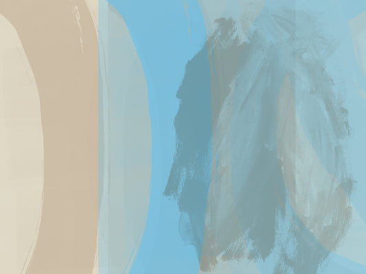 Abstract Coastal Blue Layers Wall Mural