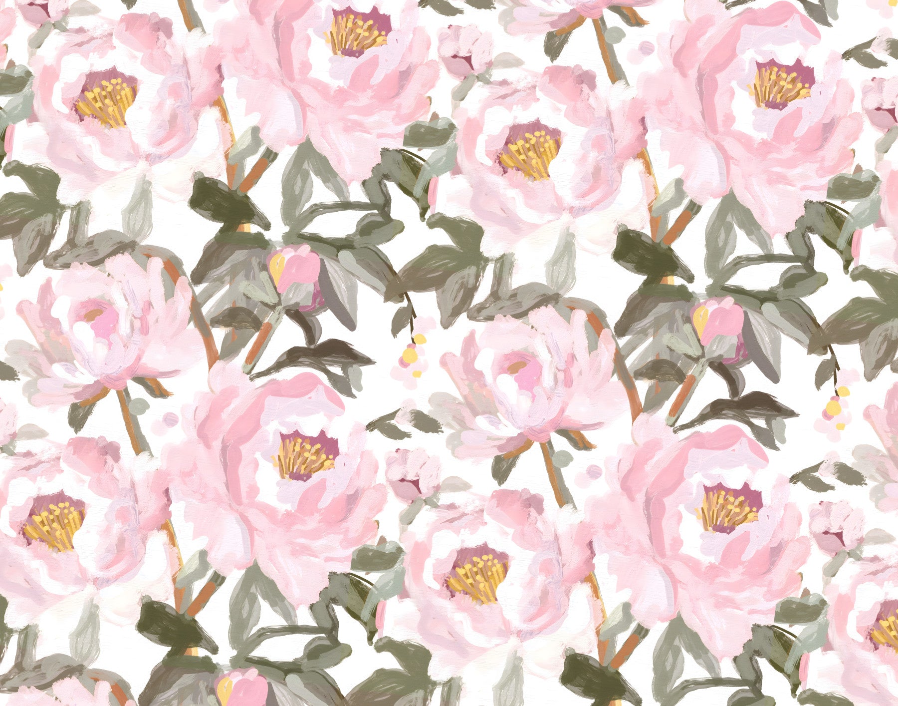 Soft Pink Peony Garden Wallpaper⁠