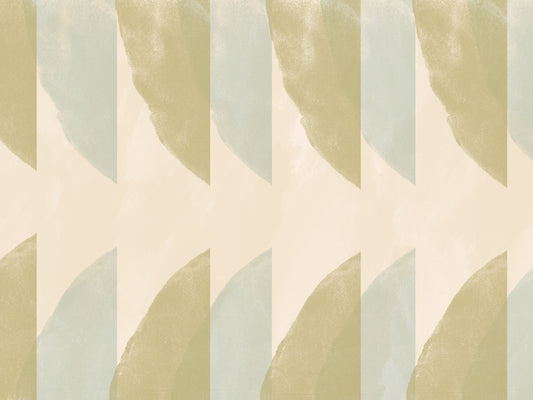 Abstract Sage and Sand Geometric Arches Wallpaper⁠
