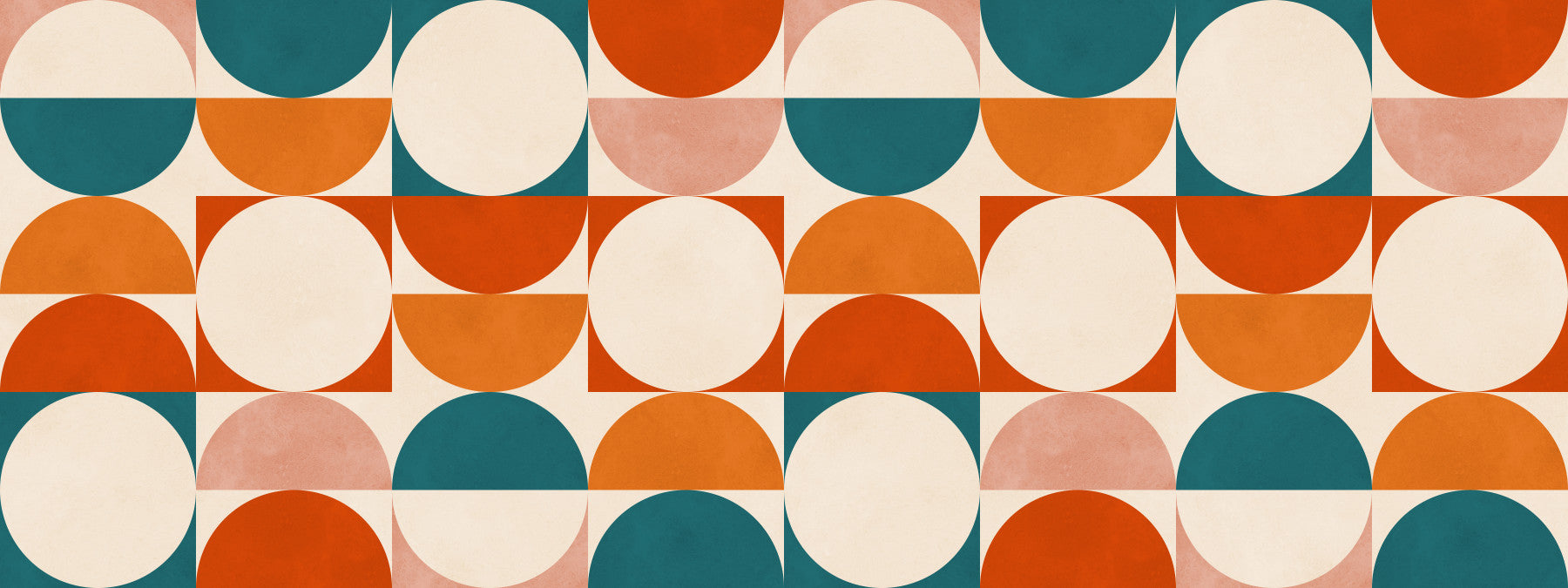 Abstract Semicircle Grid Motif Wall Mural