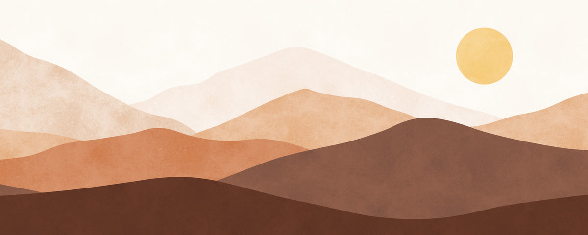 Abstract Ombre Mountains Wall Mural in your room — zoomed